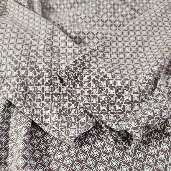 Talbots Brown Geometric Print Talbots Long Sleeve Wrap Style Tunic Top Womens L - Picture 11 of 14